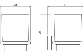 Стакан с держателем Aquatek Либра AQ4304MB черный